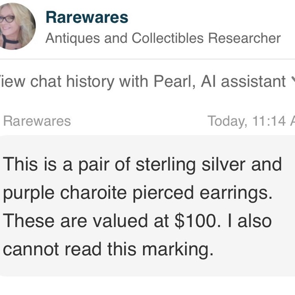 Charoite 925 Sterling Silver Earrings - Picture 10 of 12